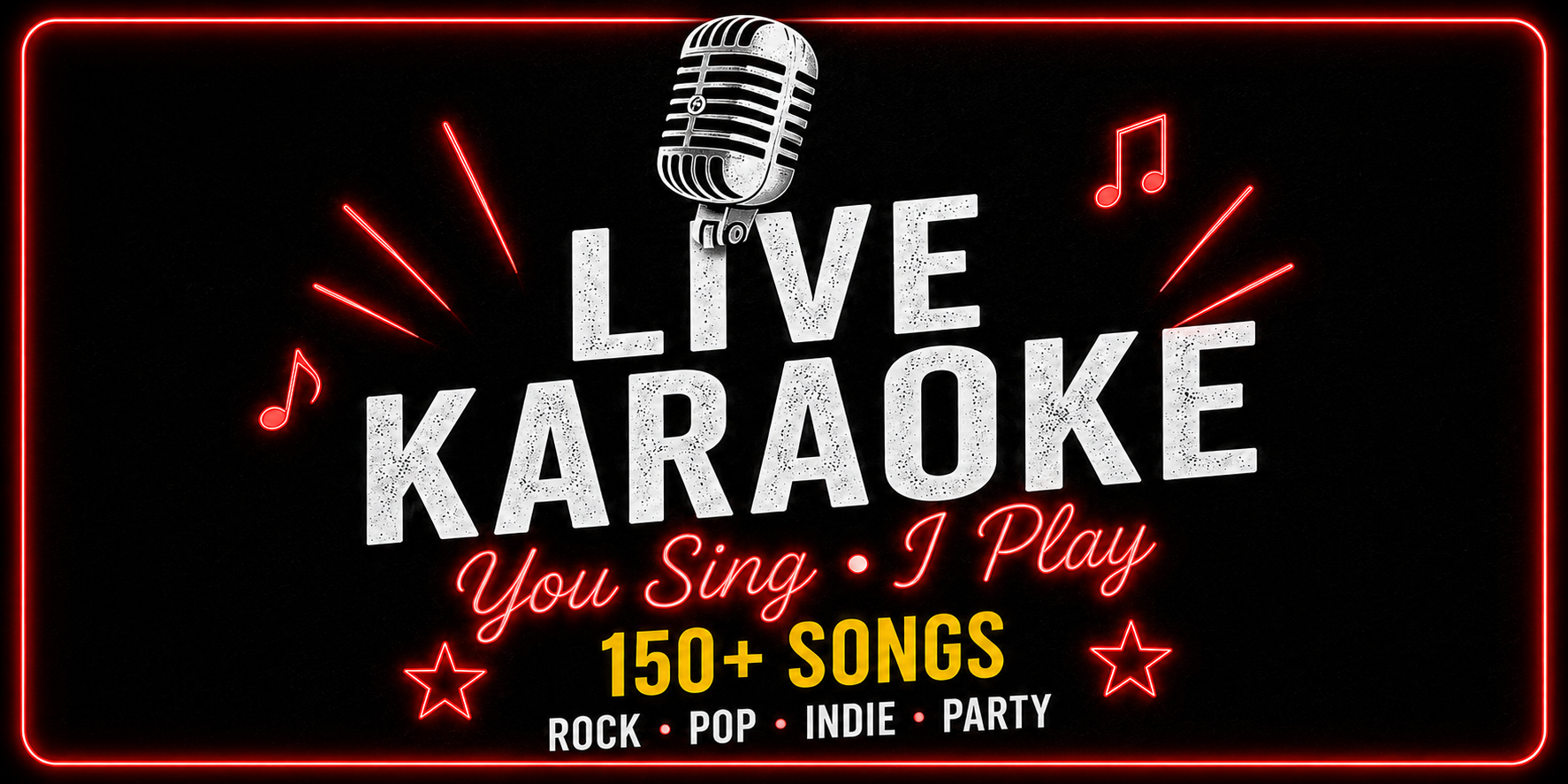 Live Karaoke — You Sing • I Play, with vintage microphone artwork